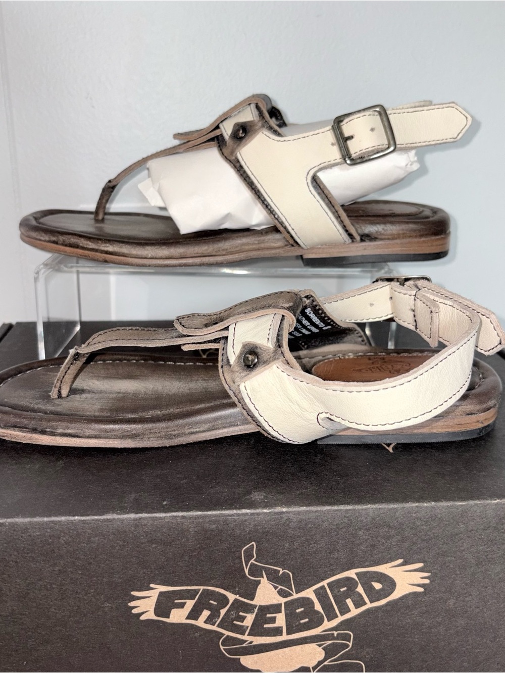 Freebird Sorrento Black Multi Leather Sandals Size 8 Handmade Boho - Picture 6 of 8
